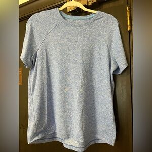 Lululemon women’s heathered blue license to train short sleeves shirt